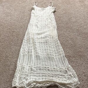 Abercrombie & Fitch Cream Knit Detail Maxi Dress